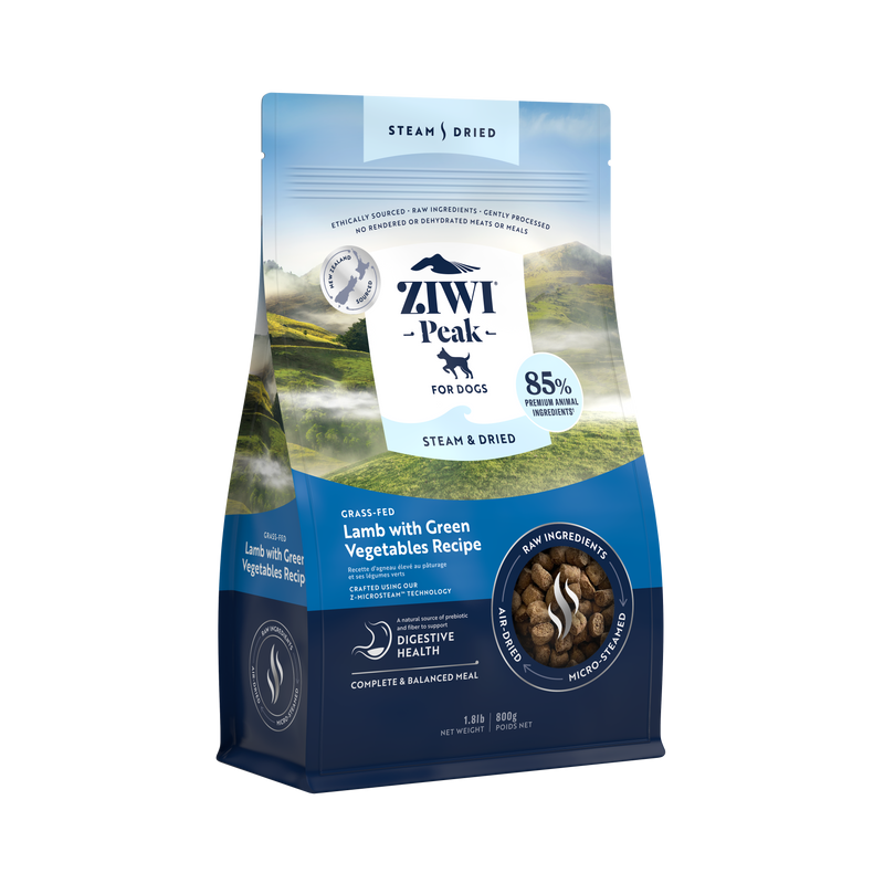Ziwi Peak - Steam & Dried - Grass-fed Lamb with Green Vegetables