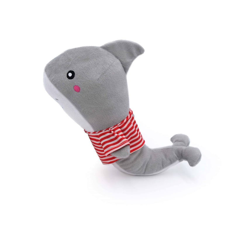 Zippy Paws -  Playful Pal Plush Squeaker Rope Dog Toy - Shelby the Shark