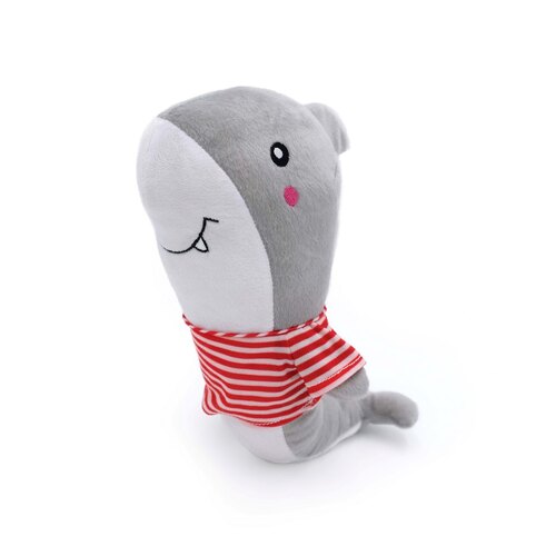 Zippy Paws -  Playful Pal Plush Squeaker Rope Dog Toy - Shelby the Shark