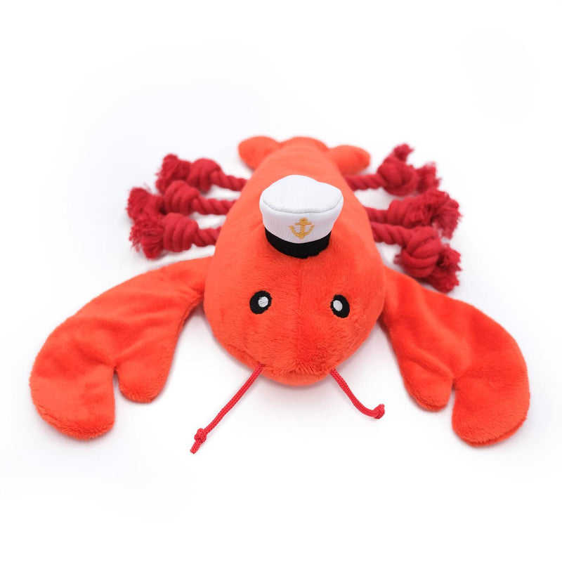 Zippy Paws - Playful Pal Plush Squeaker Rope Dog Toy - Luca the Lobster
