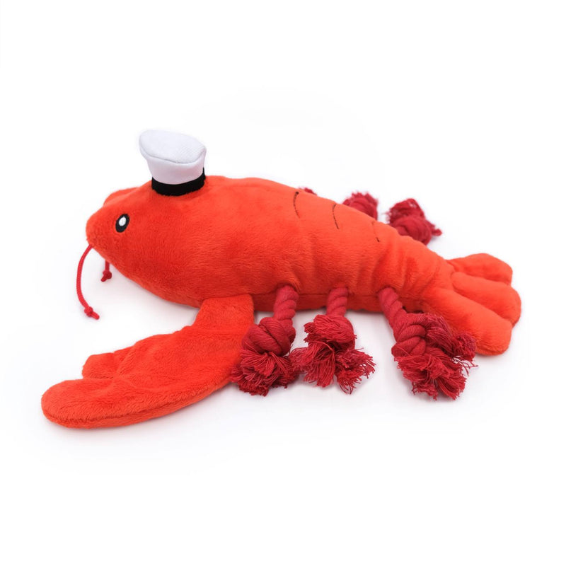 Zippy Paws - Playful Pal Plush Squeaker Rope Dog Toy - Luca the Lobster