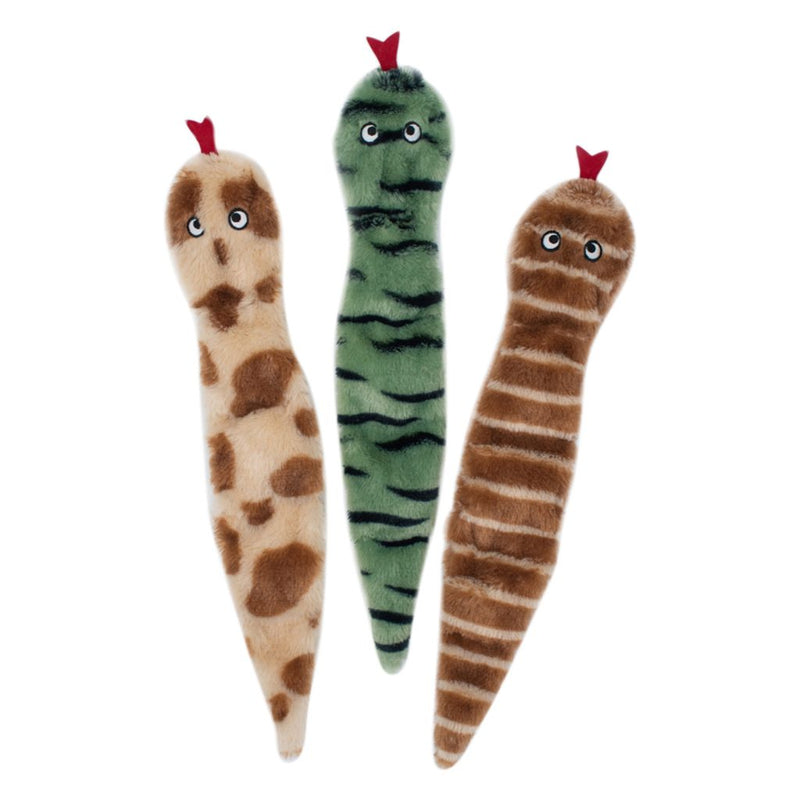 Zippy Paws - Skinny Peltz - No stuffing with squeaker - Desert Snakes 3 pack