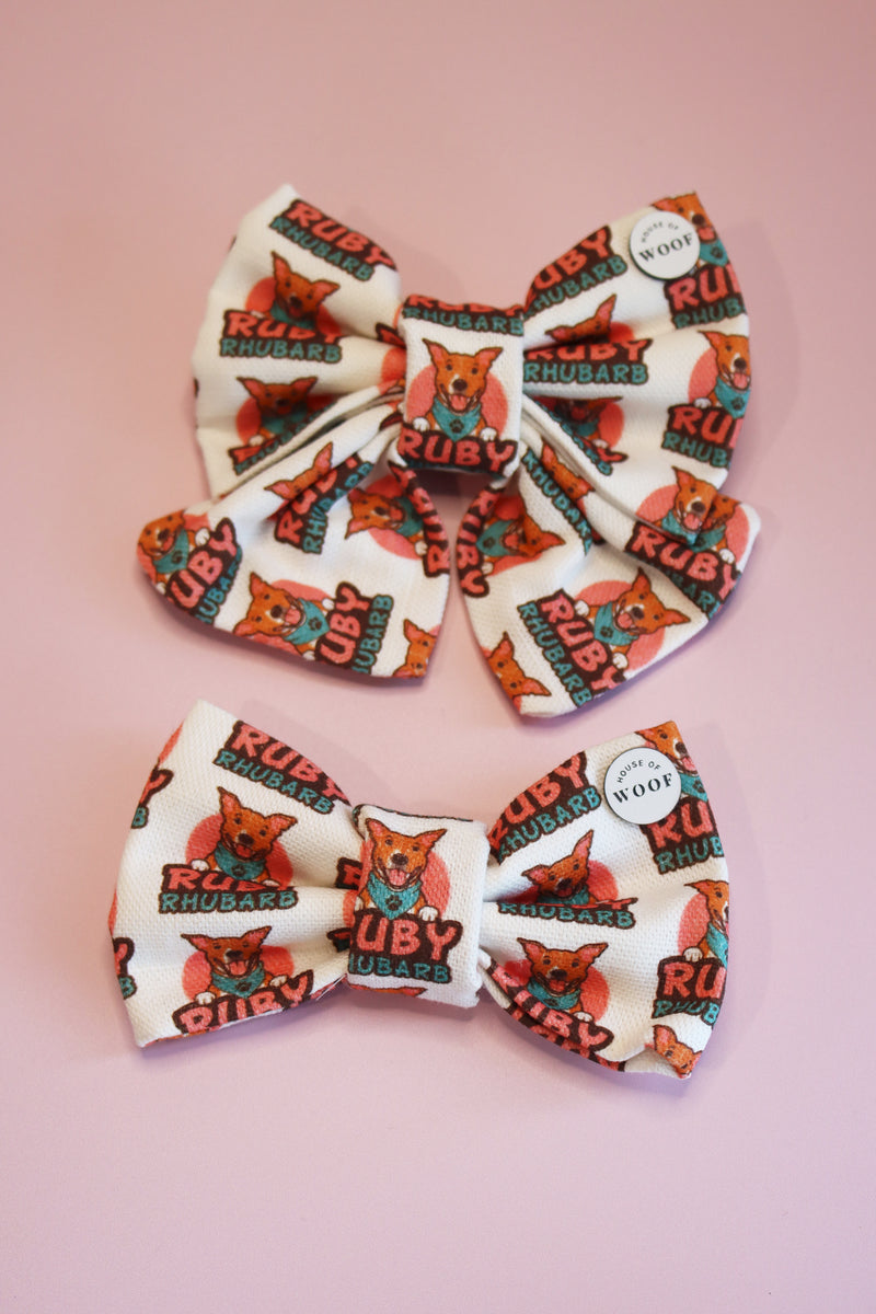 Ruby Rhubarb Sailor Bow and Bow Tie