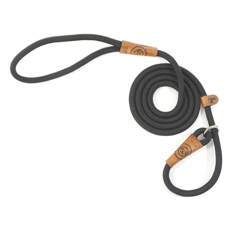 True Charlie Co - Slimline Rope Slip Lead - Black - The Slimline Charlie
