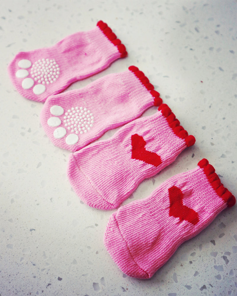Good Boy Bones - Pink Heart Socks