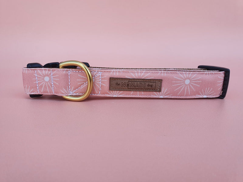 The Nomad's Dog - Rosy Escapade Canvas Fabric Dog Collar